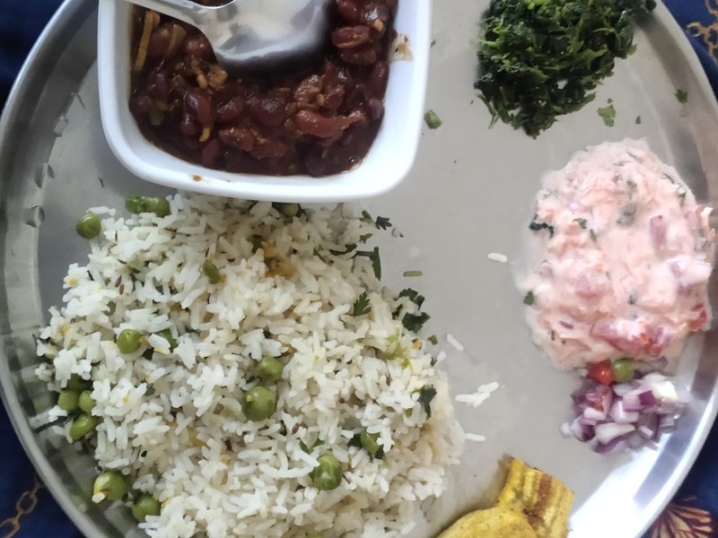 Rajma chawal, kidney bean curry with rice